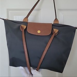 Longchamp Le Piliage Grey tote purse